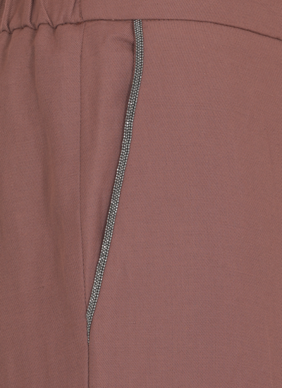Shop Fabiana Filippi Synthetic Fibers Trousers In Brown