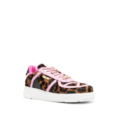 Shop Gcds Leather Sneakers In Multicolor