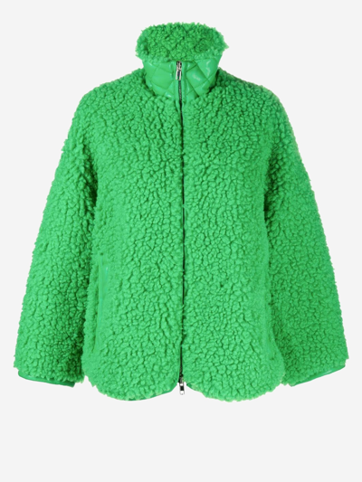 Shop Stand Studio Synthetic Fibers Jacket In Green