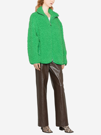 Shop Stand Studio Synthetic Fibers Jacket In Green