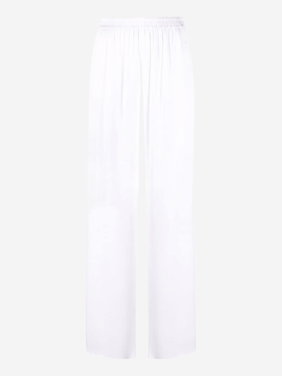 Shop Giorgio Armani Silk Trousers In White