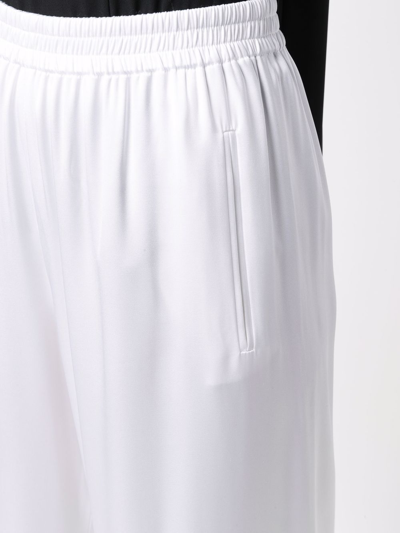 Shop Giorgio Armani Silk Trousers In White
