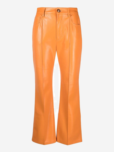 Shop Nanushka Synthetic Fibers Trousers In Orange