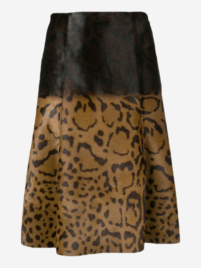 Shop Ferragamo Leather Skirt In Brown