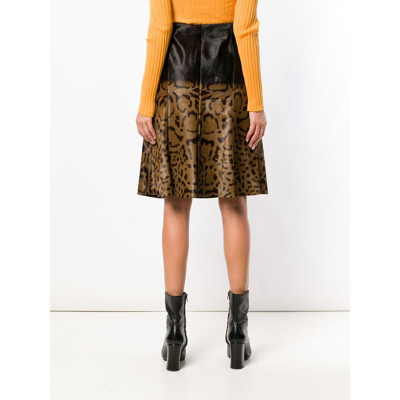 Shop Ferragamo Leather Skirt In Brown