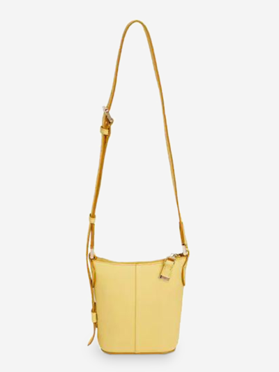 Shop Max Mara Leather Shoulder Bag In Yellow