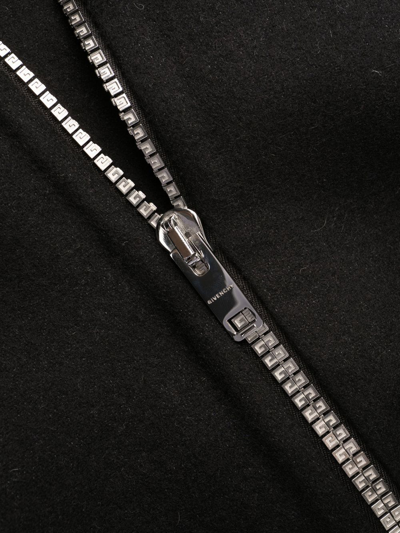 Givenchy Double Face Wool Blend Belted Zip Coat In Black