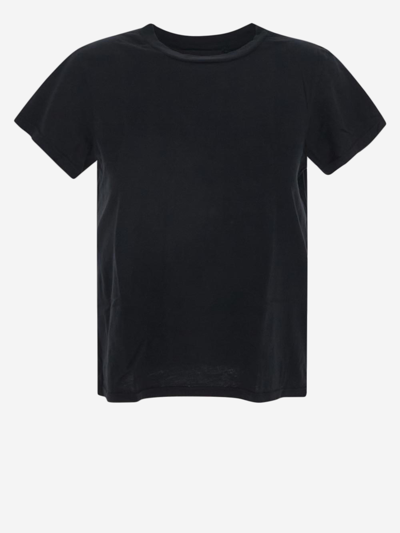 Shop Mother Cotton T-shirt In Black