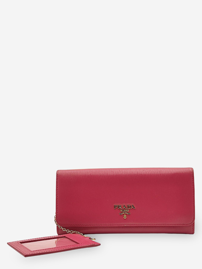 Pre-owned Prada saffiano leather wallet.