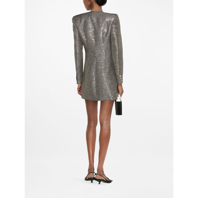 Shop Alessandra Rich Wool Dress In Gold