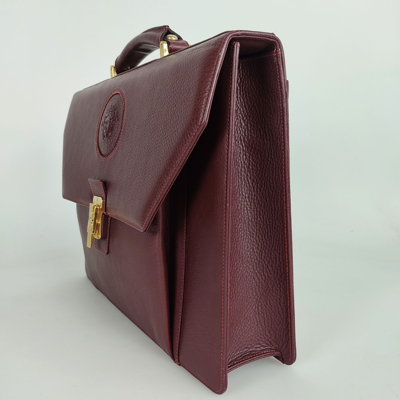Leather handbag Versace Burgundy in Leather - 17969183