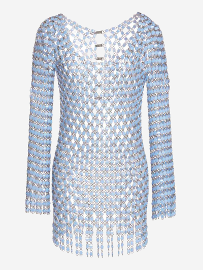 Shop Paco Rabanne Synthetic Fibers Dress In Blue