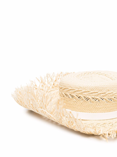 Shop Maison Michel Eco-friendly Fabric Hat In Beige