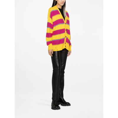 Dsquared2 Distressed Oversized Knit Cardigan In Multicolor