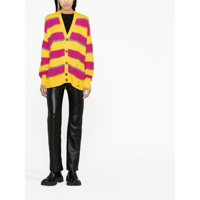 Dsquared2 Distressed Oversized Knit Cardigan In Multicolor