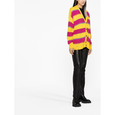 Dsquared2 Distressed Oversized Knit Cardigan In Multicolor