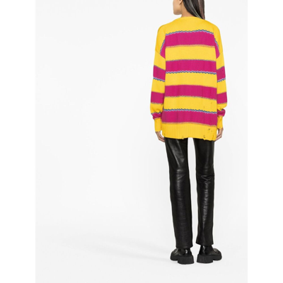Dsquared2 Distressed Oversized Knit Cardigan In Multicolor