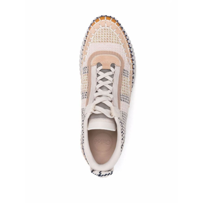 Shop Chloé Leather Sneakers In Pink