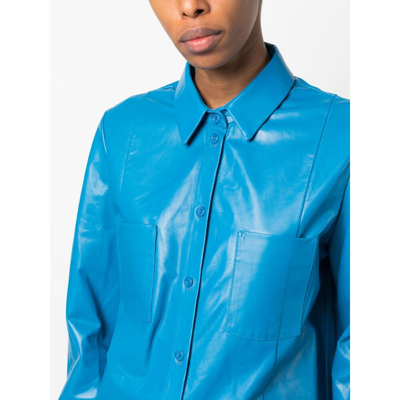 Shop Drome Leather T-shirt In Blue