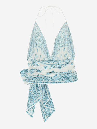 Shop Alexandre Vauthier Cotton Knitwear In Blue