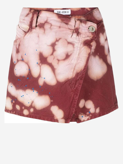 Attico ''eudra'' Pink And Bordeaux Mini Skirt In Pink