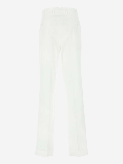 Shop Maison Margiela Cotton Trousers In White