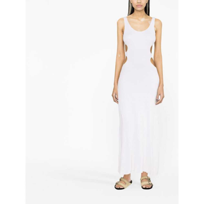 Chloé Cutout Crinkled Silk-blend Maxi Dress In White