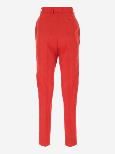Shop Dolce & Gabbana Silk Trousers In Red