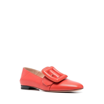 Shop Bally Leather Loafers In Orange