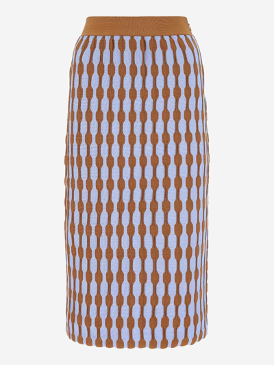 Shop Tory Burch Synthetic Fibers Skirt In Multicolor