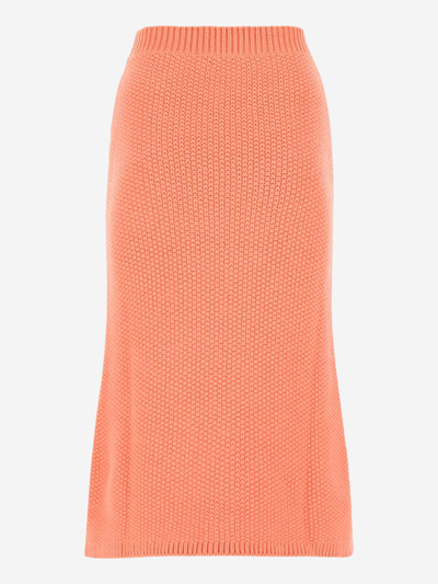 Shop Chloé Wool Skirt In Multicolor