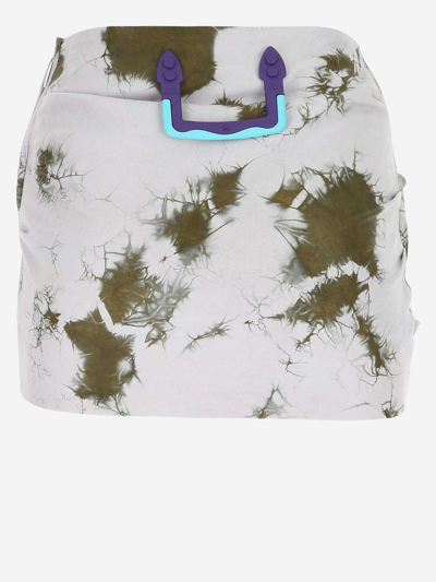 Shop Off-white Leather Skirt In Multicolor