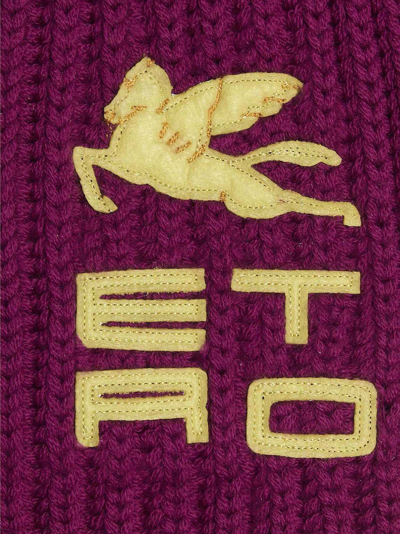 Shop Etro Wool Scarf In Purple