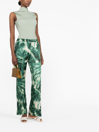 Shop F.r.s For Restless Sleepers Silk Trousers In Green