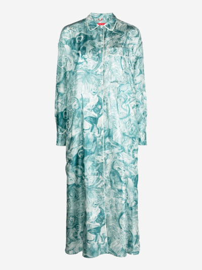 Shop F.r.s For Restless Sleepers Silk Dress In Blue