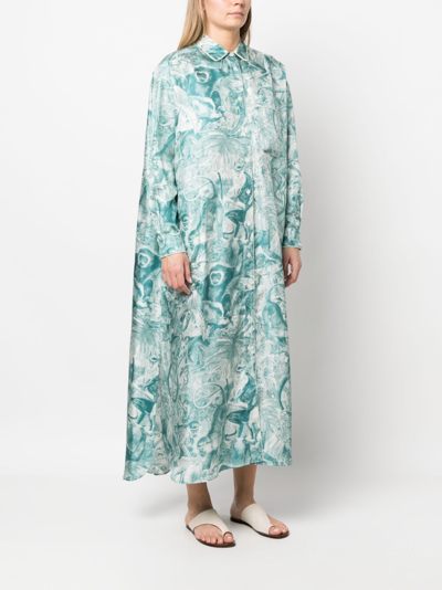 Shop F.r.s For Restless Sleepers Silk Dress In Blue