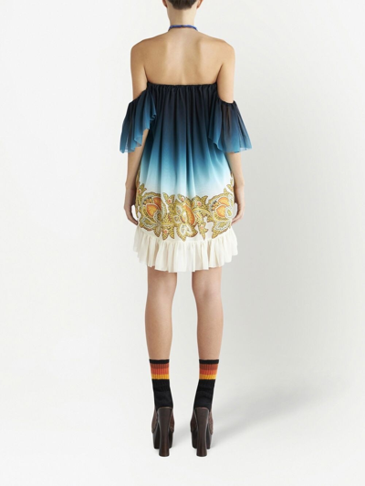 Etro Silk Dress In Blue