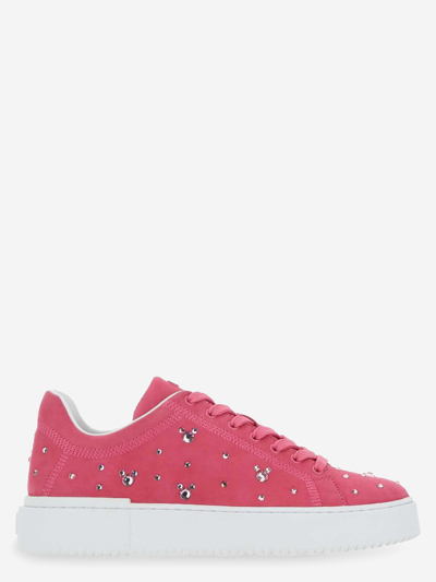 Stuart Weitzman Crystal-embellished Suede Sneakers In Multicolor