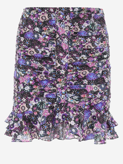 Shop Isabel Marant Silk Skirt In Multicolor