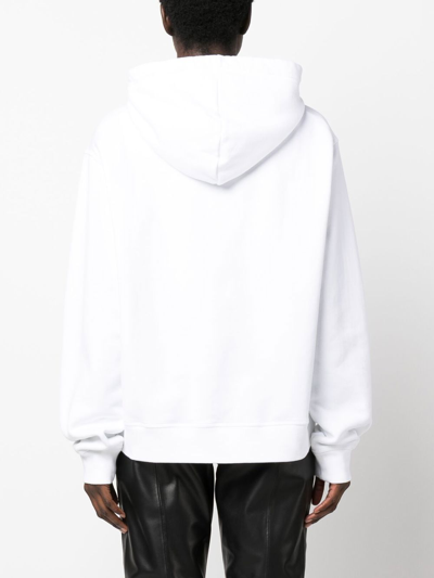 Dsquared2 Icon-printed Drawstring Hoodie In White