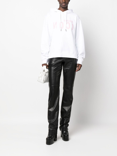 Dsquared2 Icon-printed Drawstring Hoodie In White