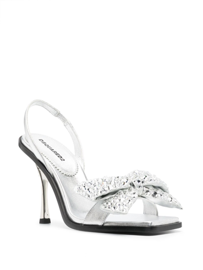 Shop Dsquared2 Leather Shoes In Silver