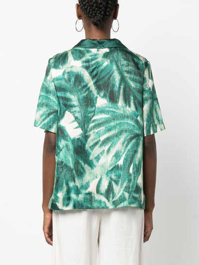 Shop F.r.s For Restless Sleepers Silk Shirt In Green