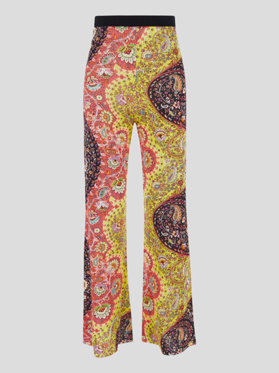 Shop Etro Synthetic Fibers Trousers In Multicolor