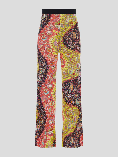 Shop Etro Synthetic Fibers Trousers In Multicolor