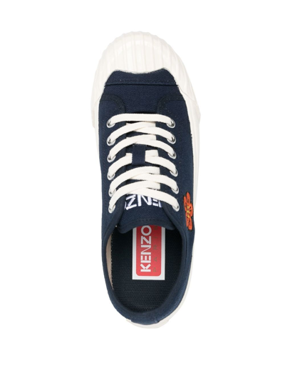 Shop Kenzo Cotton Sneakers In Blue