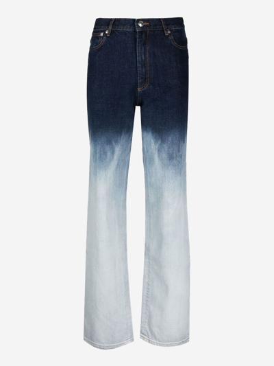 Shop Apc Cotton Jeans In Blue