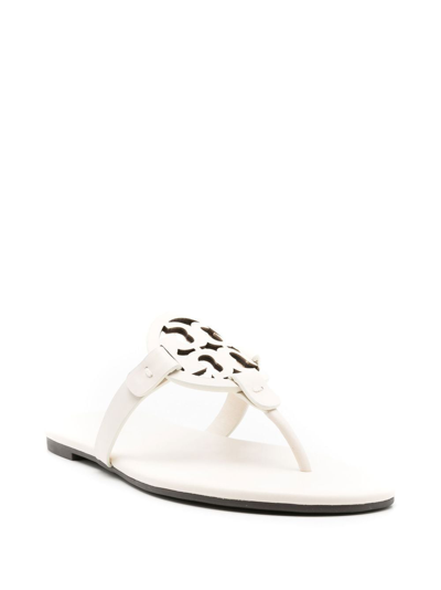 Shop Tory Burch Leather Flip-flops In White