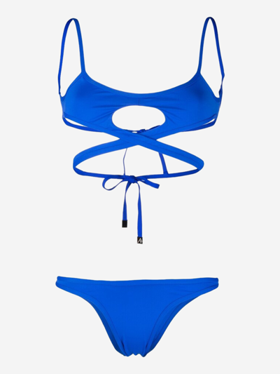 Shop Attico Synthetic Fibers Beachwear In Blue