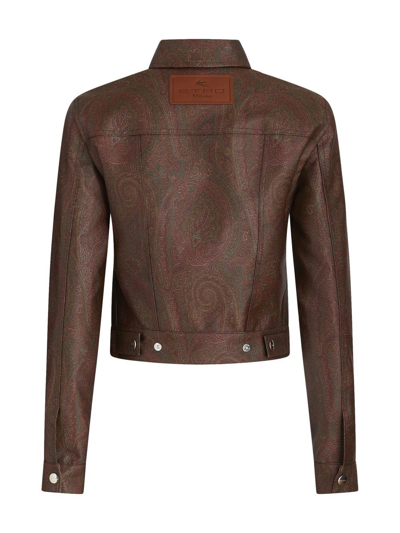 Shop Etro Cotton Jacket In Brown
